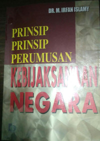 Prinsip-prinsip Perumusan Kebijaksanaan Negara